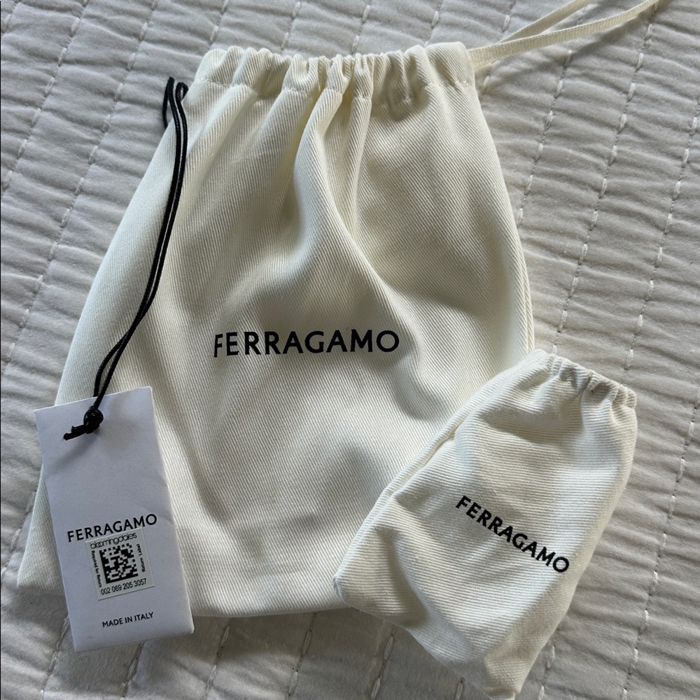 Salvatore Ferragamo Ivory Drawstring Pouches